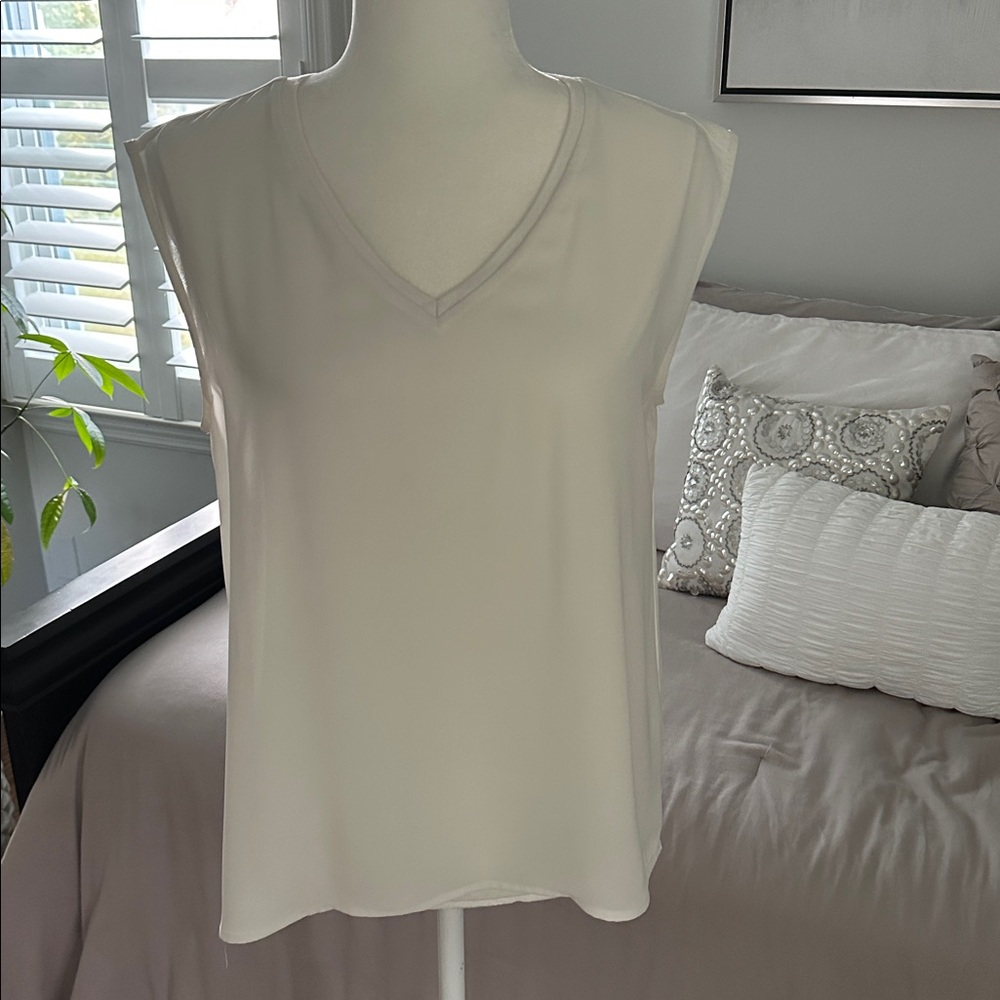 Bar III Soft Cream Sleeveless Top